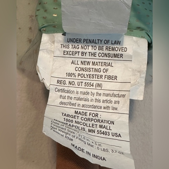 NWT Pillowfort™ Ballerina Dress Kids' Throw Pillow - Mint 21.5” 🩰 - Picture 7 of 14